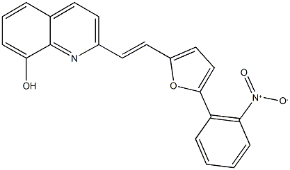 2-[2-(5-{2-nitrophenyl}-2-furyl)vinyl]-8-quinolinol Struktur