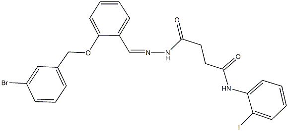 4-(2-{2-[(3-bromobenzyl)oxy]benzylidene}hydrazino)-N-(2-iodophenyl)-4-oxobutanamide Struktur