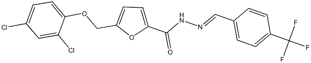 5-[(2,4-dichlorophenoxy)methyl]-N'-[4-(trifluoromethyl)benzylidene]-2-furohydrazide Struktur