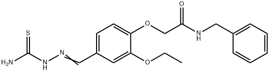 2-{4-[2-(aminocarbothioyl)carbohydrazonoyl]-2-ethoxyphenoxy}-N-benzylacetamide Struktur