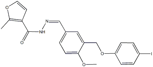 N'-{3-[(4-iodophenoxy)methyl]-4-methoxybenzylidene}-2-methyl-3-furohydrazide Struktur