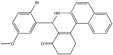 5-(2-bromo-5-methoxyphenyl)-2,3,5,6-tetrahydrobenzo[a]phenanthridin-4(1H)-one Struktur