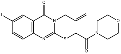 3-allyl-6-iodo-2-{[2-(4-morpholinyl)-2-oxoethyl]sulfanyl}-4(3H)-quinazolinone Struktur