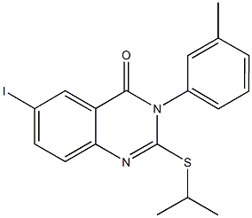 6-iodo-2-(isopropylsulfanyl)-3-(3-methylphenyl)-4(3H)-quinazolinone Struktur