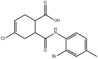 6-[(2-bromo-4-methylanilino)carbonyl]-4-chloro-3-cyclohexene-1-carboxylic acid Struktur