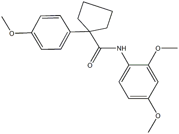 N-(2,4-dimethoxyphenyl)-1-(4-methoxyphenyl)cyclopentanecarboxamide Struktur