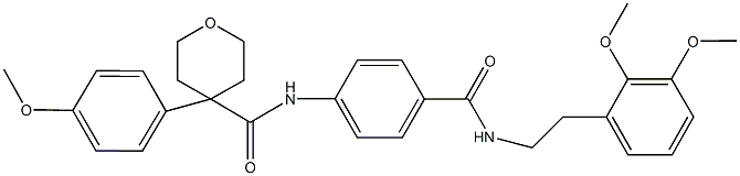 N-[4-({[2-(2,3-dimethoxyphenyl)ethyl]amino}carbonyl)phenyl]-4-(4-methoxyphenyl)tetrahydro-2H-pyran-4-carboxamide Struktur