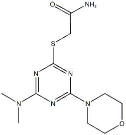 2-{[4-(dimethylamino)-6-(4-morpholinyl)-1,3,5-triazin-2-yl]sulfanyl}acetamide Struktur