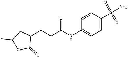 N-[4-(aminosulfonyl)phenyl]-3-(5-methyl-2-oxotetrahydro-3-furanyl)propanamide Struktur