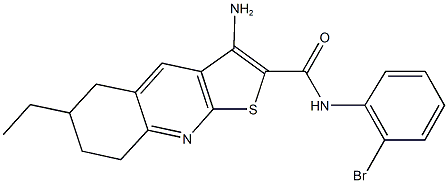 3-amino-N-(2-bromophenyl)-6-ethyl-5,6,7,8-tetrahydrothieno[2,3-b]quinoline-2-carboxamide Struktur