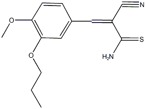 2-cyano-3-(4-methoxy-3-propoxyphenyl)-2-propenethioamide Struktur