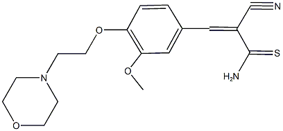 2-cyano-3-{3-methoxy-4-[2-(4-morpholinyl)ethoxy]phenyl}-2-propenethioamide Struktur