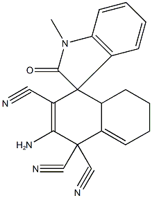 2-amino-1'-methyl-1',3',4a,5,6,7-hexahydro-2'-oxospiro[naphthalene-4,3'-(2'H)-indole]-1,1,3(4H)-tricarbonitrile Struktur