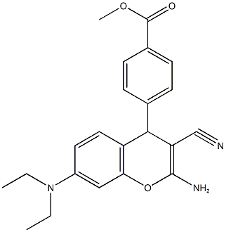 methyl 4-[2-amino-3-cyano-7-(diethylamino)-4H-chromen-4-yl]benzoate Struktur