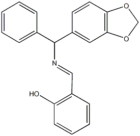 2-({[1,3-benzodioxol-5-yl(phenyl)methyl]imino}methyl)phenol Struktur