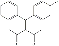 3-[(4-methylphenyl)(phenyl)methyl]-2,4-pentanedione Struktur