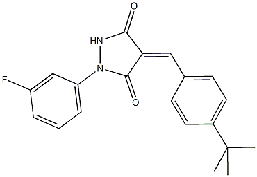 4-(4-tert-butylbenzylidene)-1-(3-fluorophenyl)-3,5-pyrazolidinedione Struktur