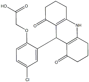 [4-chloro-2-(1,8-dioxo-1,2,3,4,5,6,7,8,9,10-decahydro-9-acridinyl)phenoxy]acetic acid Struktur