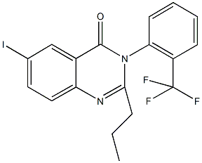 6-iodo-2-propyl-3-[2-(trifluoromethyl)phenyl]-4(3H)-quinazolinone Struktur