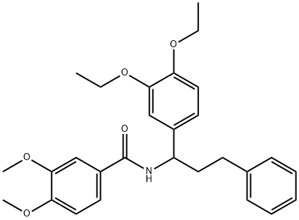 N-[1-(3,4-diethoxyphenyl)-3-phenylpropyl]-3,4-dimethoxybenzamide Struktur