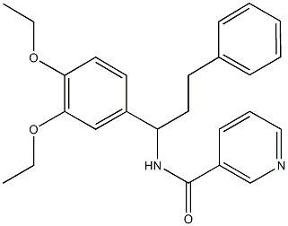 N-[1-(3,4-diethoxyphenyl)-3-phenylpropyl]nicotinamide Struktur