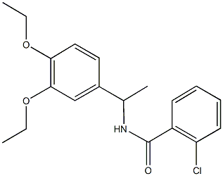 2-chloro-N-[1-(3,4-diethoxyphenyl)ethyl]benzamide Struktur