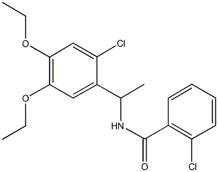 2-chloro-N-[1-(2-chloro-4,5-diethoxyphenyl)ethyl]benzamide Struktur