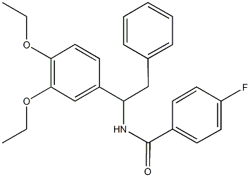 N-[1-(3,4-diethoxyphenyl)-2-phenylethyl]-4-fluorobenzamide Struktur