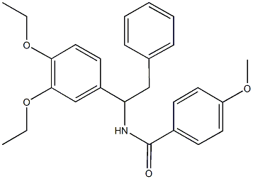 N-[1-(3,4-diethoxyphenyl)-2-phenylethyl]-4-methoxybenzamide Struktur