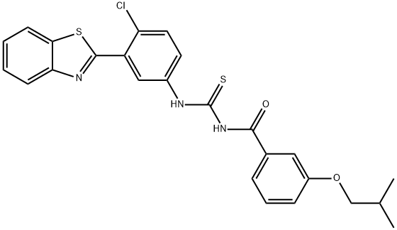 N-[3-(1,3-benzothiazol-2-yl)-4-chlorophenyl]-N'-(3-isobutoxybenzoyl)thiourea Struktur