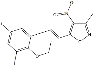 5-[2-(2-ethoxy-3,5-diiodophenyl)vinyl]-4-nitro-3-methylisoxazole Struktur