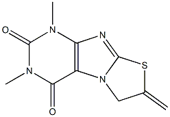 1,3-dimethyl-7-methylene-6,7-dihydro[1,3]thiazolo[2,3-f]purine-2,4(1H,3H)-dione Struktur