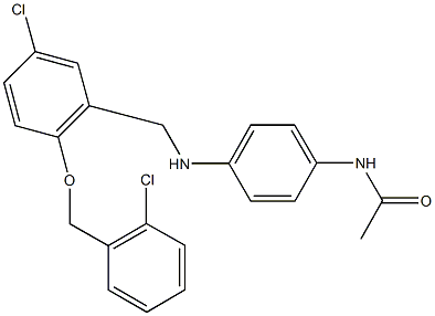 N-[4-({5-chloro-2-[(2-chlorobenzyl)oxy]benzyl}amino)phenyl]acetamide Struktur