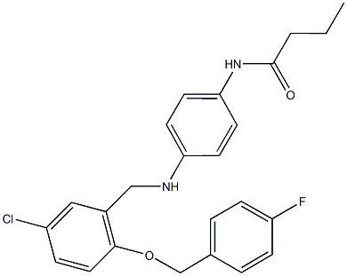 N-[4-({5-chloro-2-[(4-fluorobenzyl)oxy]benzyl}amino)phenyl]butanamide Struktur