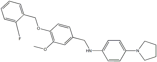 N-{4-[(2-fluorobenzyl)oxy]-3-methoxybenzyl}-4-pyrrolidin-1-ylaniline Struktur