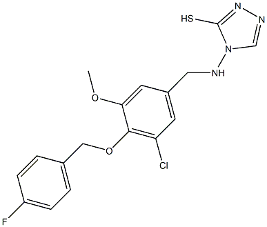 4-({3-chloro-4-[(4-fluorobenzyl)oxy]-5-methoxybenzyl}amino)-4H-1,2,4-triazol-3-yl hydrosulfide Struktur