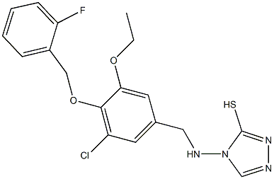 4-({3-chloro-5-ethoxy-4-[(2-fluorobenzyl)oxy]benzyl}amino)-4H-1,2,4-triazol-3-yl hydrosulfide Struktur