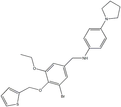 N-[3-bromo-5-ethoxy-4-(thien-2-ylmethoxy)benzyl]-4-pyrrolidin-1-ylaniline Struktur