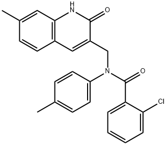 2-chloro-N-[(2-hydroxy-7-methyl-3-quinolinyl)methyl]-N-(4-methylphenyl)benzamide Struktur