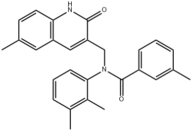 N-(2,3-dimethylphenyl)-N-[(2-hydroxy-6-methyl-3-quinolinyl)methyl]-3-methylbenzamide Struktur