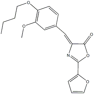 4-(4-butoxy-3-methoxybenzylidene)-2-(2-furyl)-1,3-oxazol-5(4H)-one Struktur