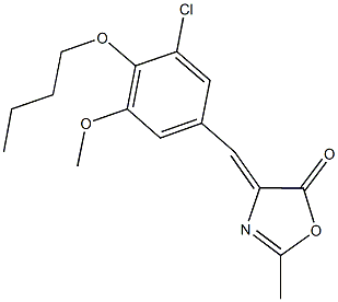 4-(4-butoxy-3-chloro-5-methoxybenzylidene)-2-methyl-1,3-oxazol-5(4H)-one Struktur