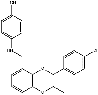 4-({2-[(4-chlorobenzyl)oxy]-3-ethoxybenzyl}amino)phenol Struktur