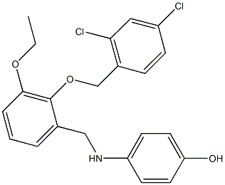 4-({2-[(2,4-dichlorobenzyl)oxy]-3-ethoxybenzyl}amino)phenol Struktur