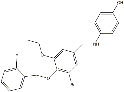 4-({3-bromo-5-ethoxy-4-[(2-fluorobenzyl)oxy]benzyl}amino)phenol Struktur