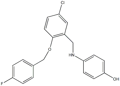 4-({5-chloro-2-[(4-fluorobenzyl)oxy]benzyl}amino)phenol Struktur