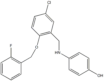 4-({5-chloro-2-[(2-fluorobenzyl)oxy]benzyl}amino)phenol Struktur