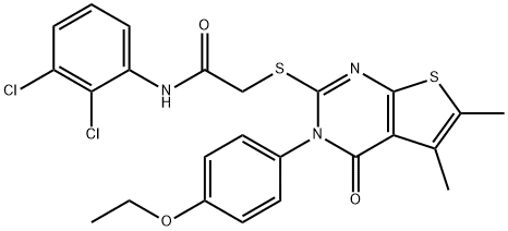 N-(2,3-dichlorophenyl)-2-{[3-(4-ethoxyphenyl)-5,6-dimethyl-4-oxo-3,4-dihydrothieno[2,3-d]pyrimidin-2-yl]sulfanyl}acetamide Struktur