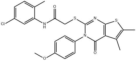 N-(5-chloro-2-methylphenyl)-2-{[3-(4-methoxyphenyl)-5,6-dimethyl-4-oxo-3,4-dihydrothieno[2,3-d]pyrimidin-2-yl]sulfanyl}acetamide Struktur