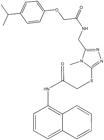 2-(4-isopropylphenoxy)-N-[(4-methyl-5-{[2-(1-naphthylamino)-2-oxoethyl]sulfanyl}-4H-1,2,4-triazol-3-yl)methyl]acetamide Struktur